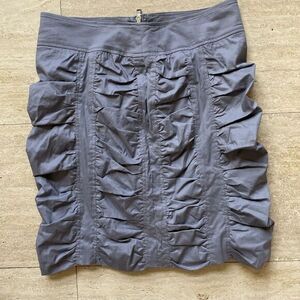 Cotton Club Size L Gray‎ Faux Wrap Ruffle Hem Midi Skirt